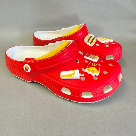 CROCS McDonald's Classic Clog French Fry with jibbitz Women's Size 7 mens size 5 - Picture 2 of 16